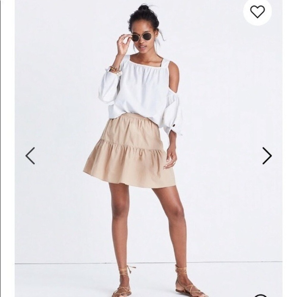 Madewell Khaki Ruffle Hem Skirt